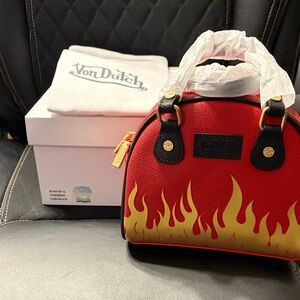 Von Dutch Fiery Red and Yellow Mini Bag